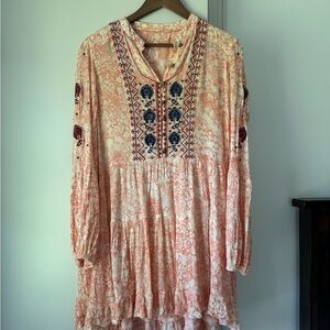 Anthropologie Dress with beautiful embroidery.
